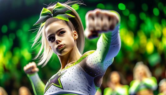 A close-up horizontal image round the fierce and tuck of an all-star cheer
