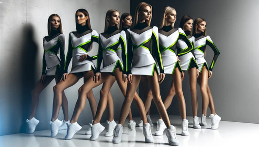 Cheer team performing to a custom mix featuring voiceovers, raps, and chants