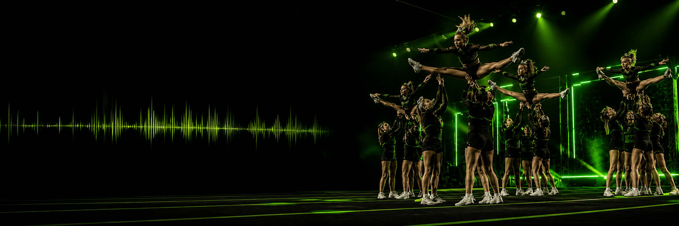 Custom cheer music for high school varsity, JV, and competitive teams. Fully licensed, school-friendly, competition-ready. Built for HS programs nationwide.